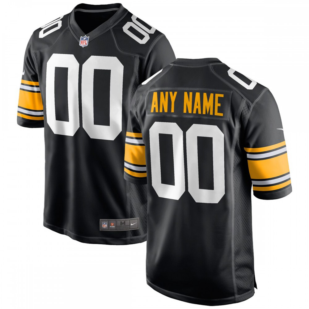 Pittsburgh Steelers Nike Alternate Custom Game Jersey - Black-GridironStore